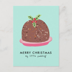 Frohe Weihnachten Moderne Pudding Illustration Postkarte