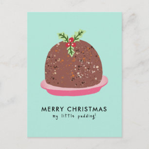 Frohe Weihnachten Moderne Pudding-Illustration Postkarte
