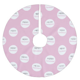 Frohe Weihnachten! | Moderne rosa Typografie Polyester Weihnachtsbaumdecke