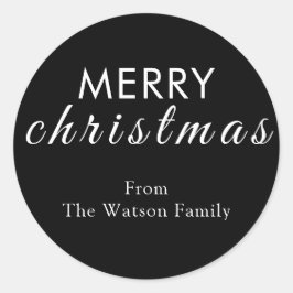 Frohe Weihnachten Moderne Script Round Sticker