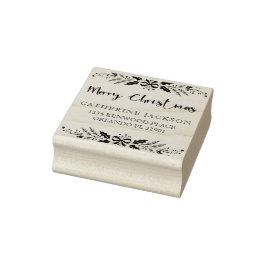 Frohe Weihnachten Moderne Script-Rücksendeadresse Gummistempel