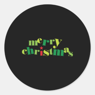 Frohe Weihnachten Moderne Tygraphy T-Shirt  Runder Aufkleber