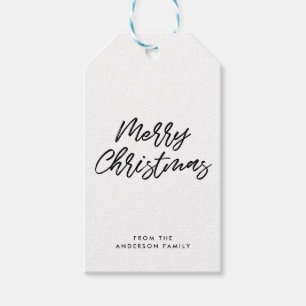 Frohe Weihnachten moderne Typografie Geschenkanhänger