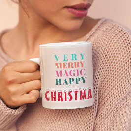 Frohe Weihnachten Moderne Typografie individuelle  Kaffeetasse