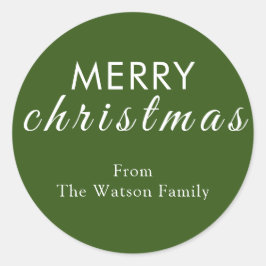 Frohe Weihnachten Moderne Typografie Rundsticker Runder Aufkleber