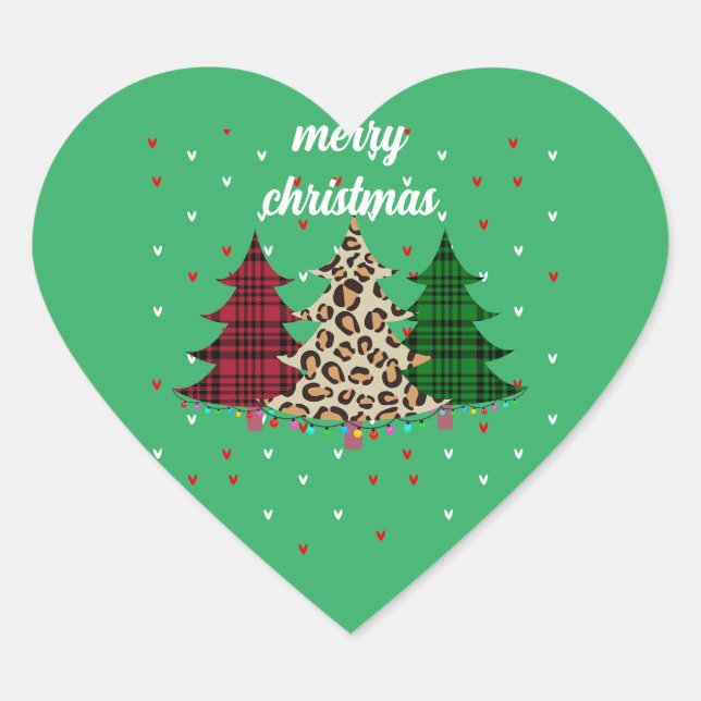 Frohe Weihnachten Moderne und Elegant Herz-Aufkleber (Vorderseite)