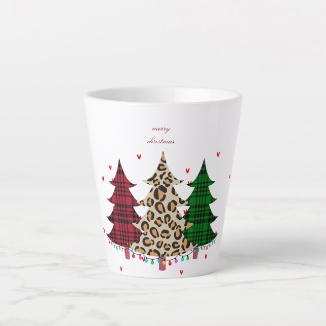 Frohe Weihnachten Moderne und Elegant Milchtasse (Vorderseite)