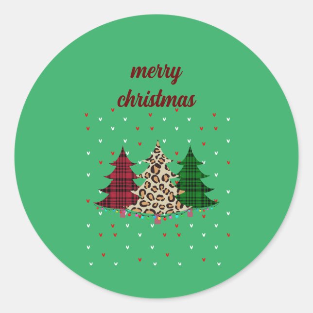 Frohe Weihnachten Moderne und Elegant Runder Aufkleber (Vorderseite)