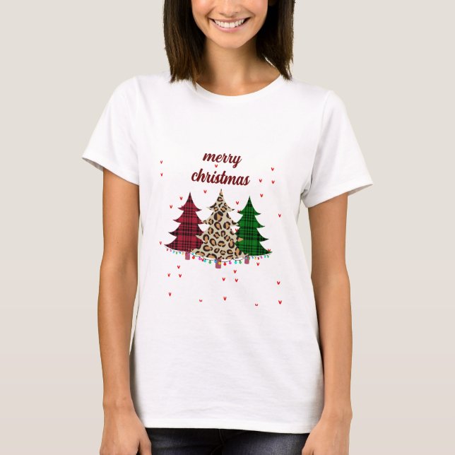 Frohe Weihnachten Moderne und Elegant T-Shirt (Vorderseite)