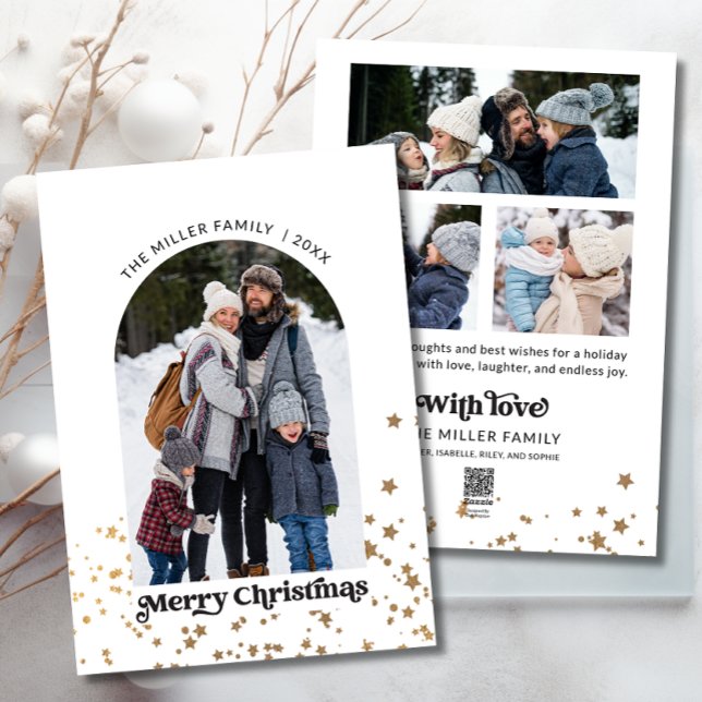 Frohe Weihnachten Moderne Vier-Foto Collage (4 photo christmas card)