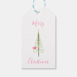 Frohe Weihnachten - Moderne Weihnachtsbäume Rosa A Geschenkanhänger