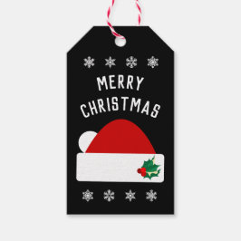 Frohe Weihnachten - Moderne Weihnachtsmannmütze Geschenkanhänger