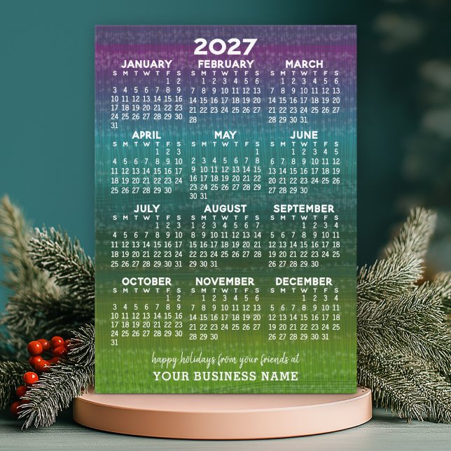 Frohe Weihnachten Moderner Abstrakter Kalender (Holiday Card with a 2027 Calendar)