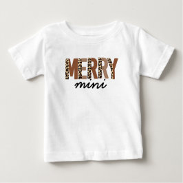 "Frohe Weihnachten" Moderner Farbblock Leopard Boh Baby T-shirt