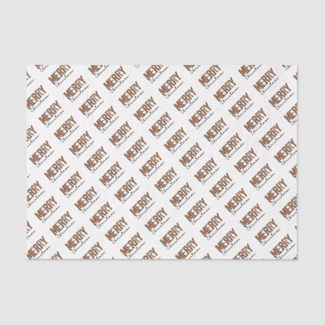 "Frohe Weihnachten" Moderner Farbblock Leopard Boh Seidenpapier (Vorderseite)