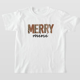 "Frohe Weihnachten" Moderner Farbblock Leopard Boh T-Shirt