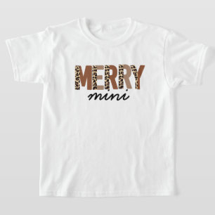 "Frohe Weihnachten" Moderner Farbblock Leopard Boh T-Shirt