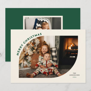 Frohe Weihnachten Moderner Rahmen Grüne Buchstaben