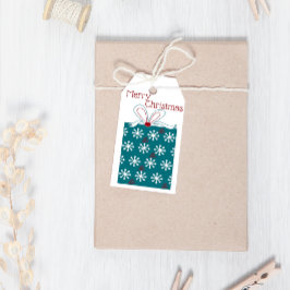 Frohe Weihnachten Moderner Spaß Red Blue Geschenk Geschenkanhänger