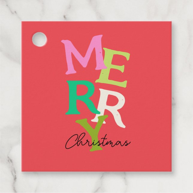 Frohe Weihnachten Moderner Urlaub Geschenkanhänger (Vorderseite)