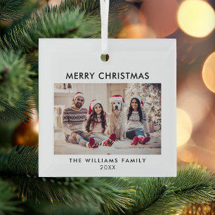 Frohe Weihnachten Moderner Urlaub Ornament Aus Glas