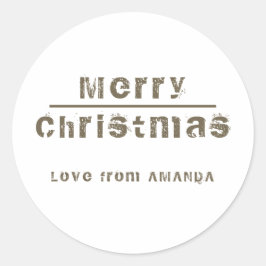 Frohe Weihnachten Moderner Urlaub Persönlich Runder Aufkleber
