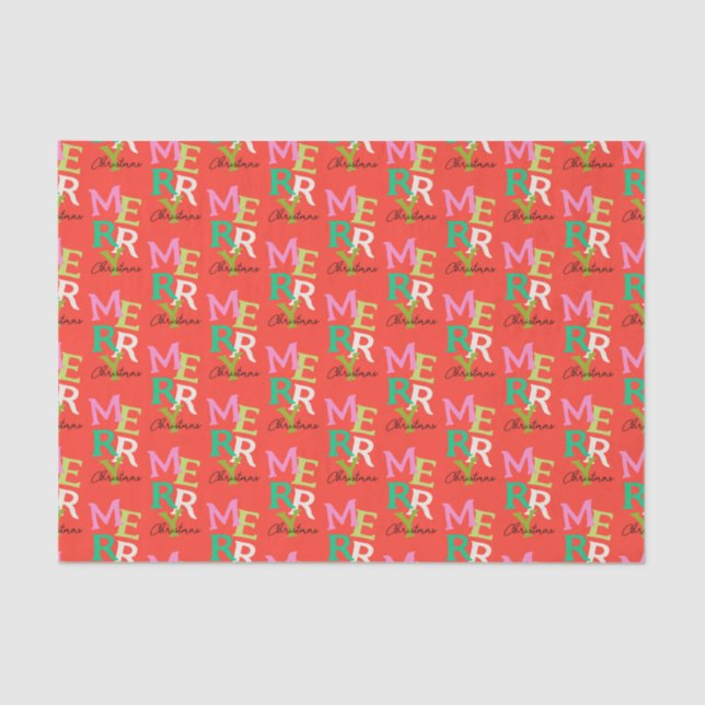 Frohe Weihnachten Moderner Urlaub Seidenpapier (Vorderseite)