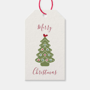 Frohe Weihnachten - Moderner Weihnachtsbaum Rot Gr Geschenkanhänger