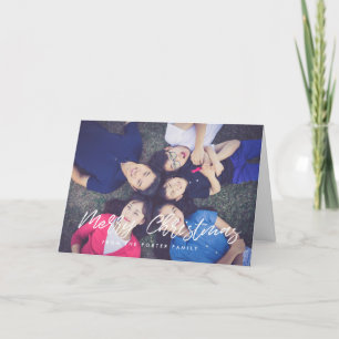 Frohe Weihnachten, moderner weißer Schriftart Feiertagskarte