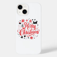 Frohe Weihnachten Modernes Design | Rot und Weiß