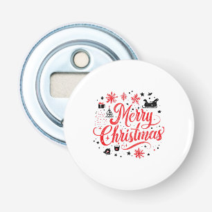Frohe Weihnachten Modernes Design Rot und Weiß Flaschenöffner