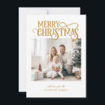 Frohe Weihnachten! Modernes, einfaches Foto Feiertagskarte<br><div class="desc">Kundenspezifische "Frohe Weihnachten" Foto-Urlaubskarte. Modern & einfach für Papier- und Digitalliebhaber in Print und Download.</div>