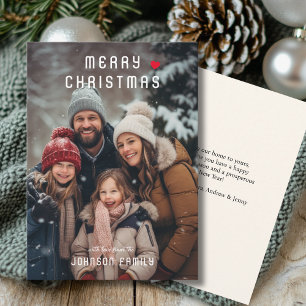Frohe Weihnachten! Modernes, einfaches Foto Weihna Feiertagskarte