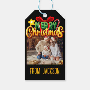 Frohe Weihnachten Modernes Foto Holiday Geschenkanhänger