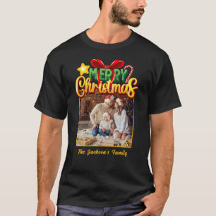 Frohe Weihnachten Modernes Foto Holiday T-Shirt