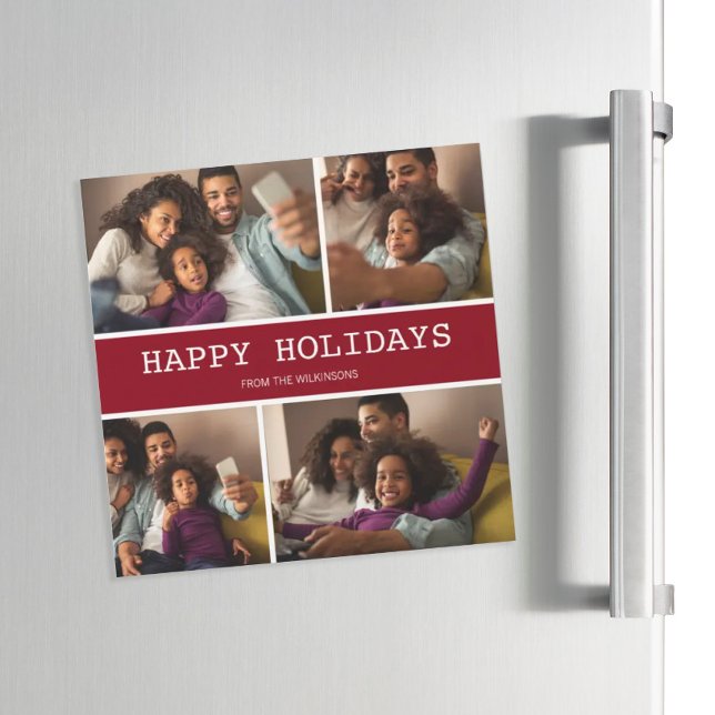 Frohe Weihnachten Modernes Foto Magnetkarte (Von Creator hochgeladen)