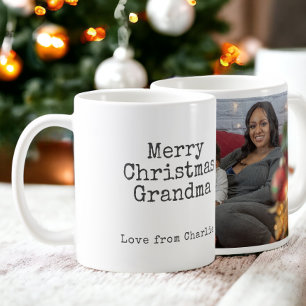 Frohe Weihnachten Modernes Foto und Text Kaffeetasse