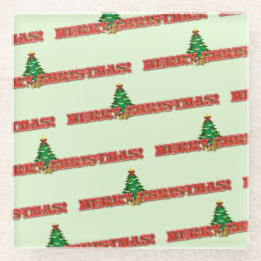 Frohe Weihnachten Modernes Geschenk Glasuntersetzer