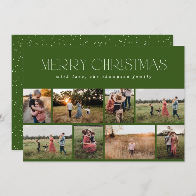 Frohe Weihnachten Modernes Minimal Grünes Pine Fot (Vorne/Hinten)