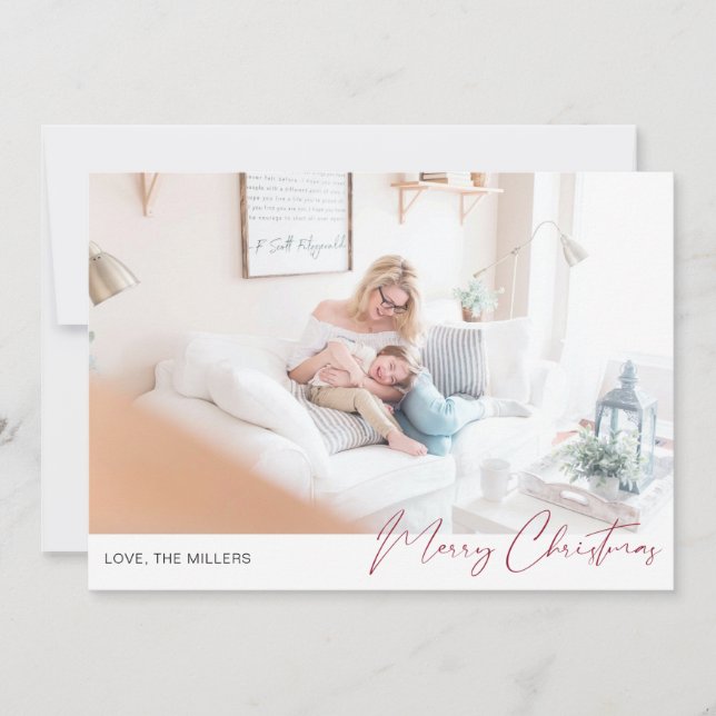 Frohe Weihnachten Modernes Minimalistisches Foto 2 (Vorderseite)