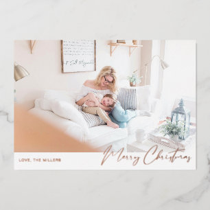 Frohe Weihnachten Modernes Minimalistisches Foto 2 Folieneinladung