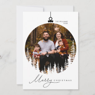Frohe Weihnachten, modernes Minimalistisches Foto Feiertagskarte