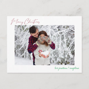 Frohe Weihnachten Modernes Minimalistisches Foto P Postkarte