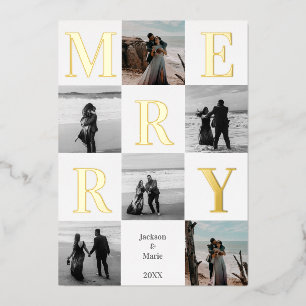 Frohe Weihnachten Modernes Multi-Foto Design Folien Feiertagskarte