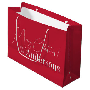 Frohe Weihnachten Modernes Rot Große Geschenktüte