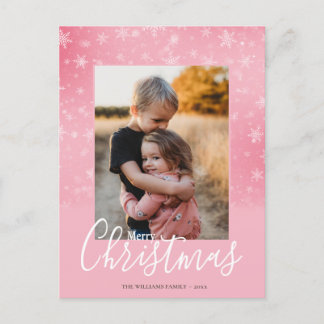 Frohe Weihnachten Modernes Schnee Winter Pink Foto
