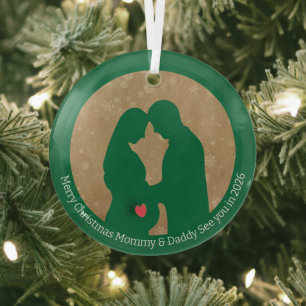 Frohe Weihnachten Mommy & Daddy Bis 2026 Ornament Aus Glas