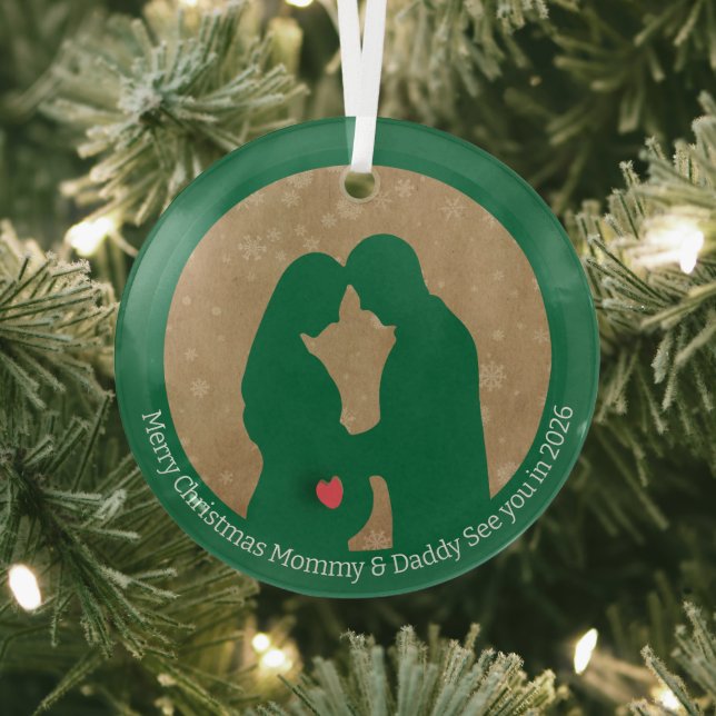 Frohe Weihnachten Mommy & Daddy Bis 2026 Ornament Aus Glas (InSitu)