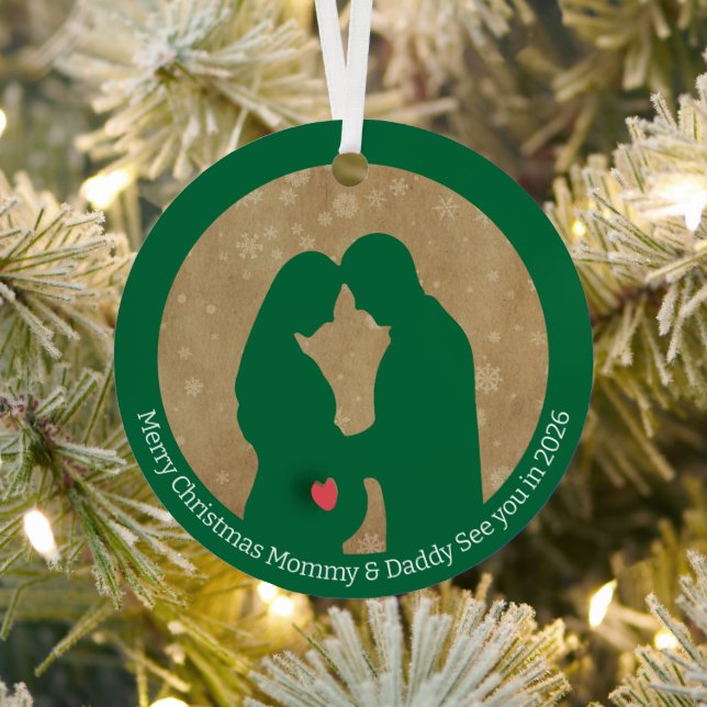 Frohe Weihnachten Mommy & Daddy Bis 2026 Ornament Aus Metall (InSitu)