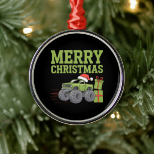 Frohe Weihnachten Monster Truck Kleinkind Jungen X Ornament Aus Metall